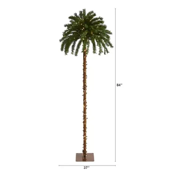 7ft. Pre-Lit Christmas Palm Tree, Warm White LED Lights {3}