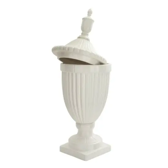 32" White Dolomite Country Decorative Urn {3}