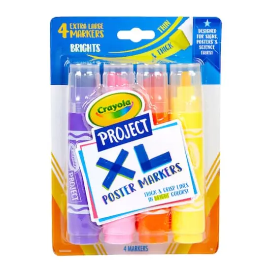 Crayola&reg; Project XL Bold & Bright Poster Markers, 3 Packs of 4 {3}