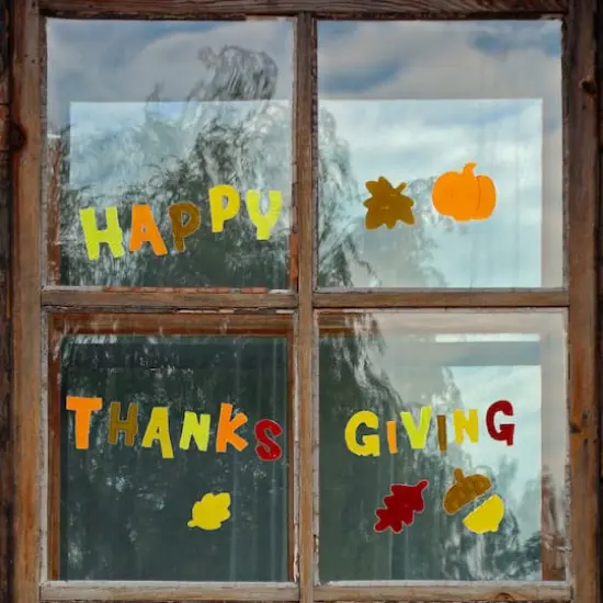 Happy Thanksgiving Fall Gel Window Clings {3}