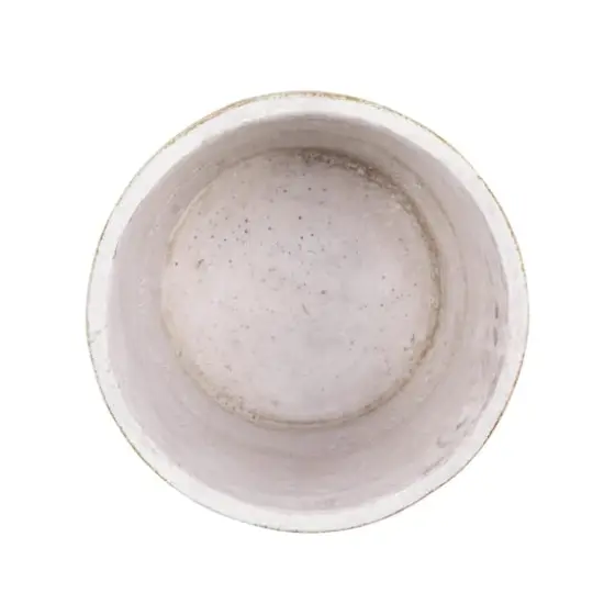 Abstract Gold & White Cement Flower Pot Set {3}