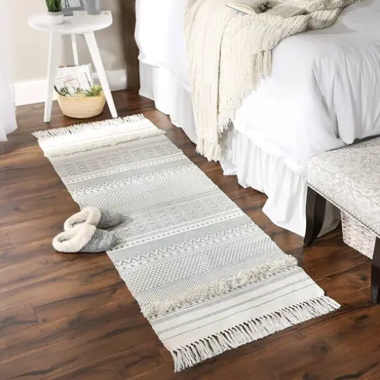 DII&reg; Hand-Loomed Shag Rug Runner, 2ft. x 3" x 6ft. Gray/Off White {7}