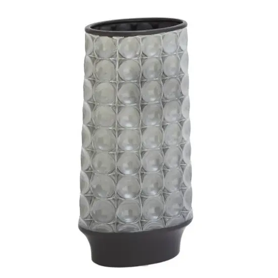 14" Silver Stoneware Vintage Vase {1}