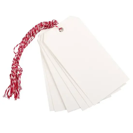 JAM Paper White Gift Tags with Red String {3}