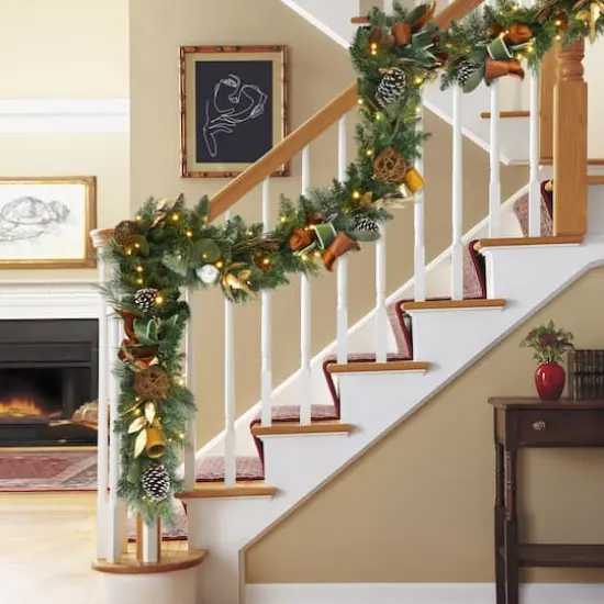 9ft. Pre-Lit Adorned Garland {4}