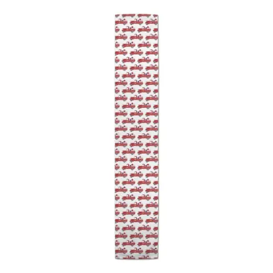 90" Patriotic Truck Pattern Cotton Twill Runner {1}
