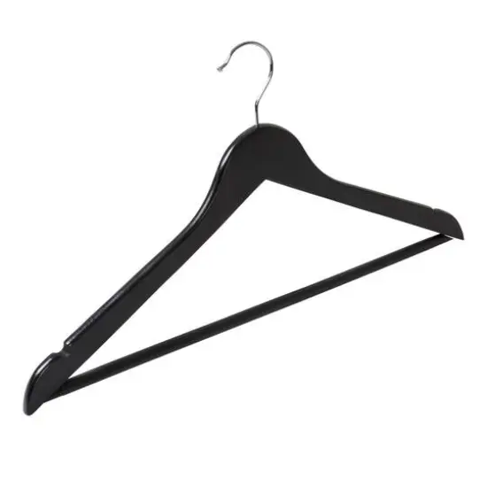 Honey Can Do Black Non-Slip Swivel Hook Wood Hangers, 24ct. {1}