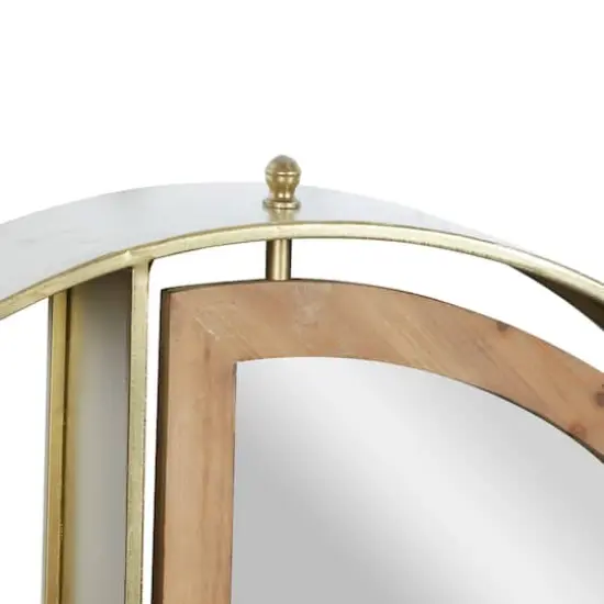 Gold Metal Contemporary Wall Shelf, 27" x 28" x 5" {4}