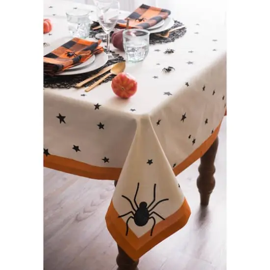 DII&reg; 52" Black Stars Print Tablecloth {6}