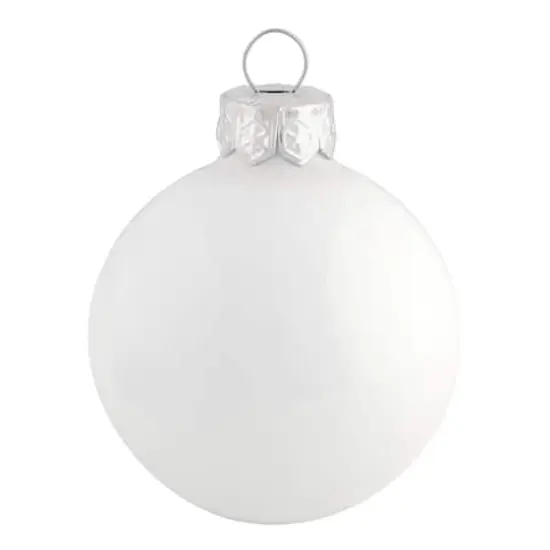 Whitehurst 40ct. 1.25" Glossy Glass Ball Ornaments White Shiny {1}