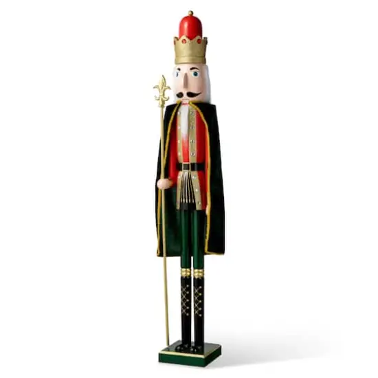 Glitzhome&reg; 3.5ft. Wooden Christmas King Nutcracker {1}