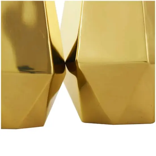 Stainless Steel Geometric Hexagon Shaped Vase Set Gold {12}