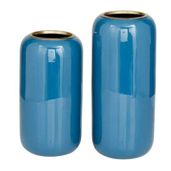 Metal Vase Set Blue {1}