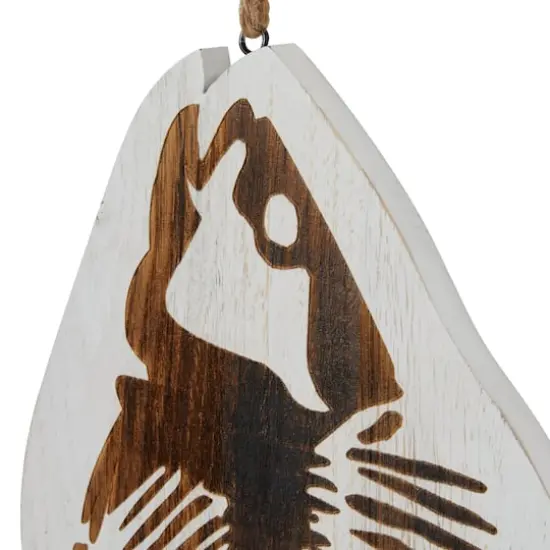 Set of 3 White Wood Coastal Fish Wall Decor, 22", 26", 30" {4}