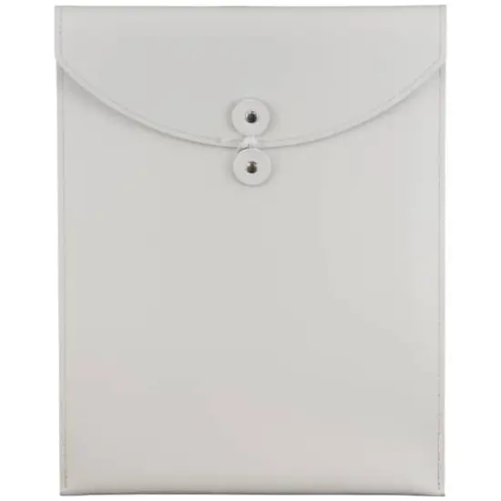 JAM Paper 9.5" x 12.5" Leather Portfolio with Button & String White {1}