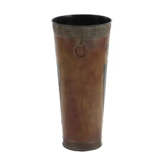 Set of 2 Brown Metal Rustic Vase, 21", 16" {7}