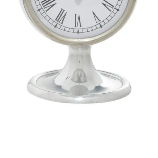 11" Silver Aluminum Coastal Clock {5}