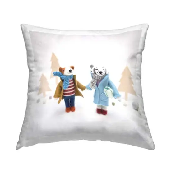 Stupell Industries Dogs Holding Hands Holiday Gifts Throw Pillow {1}