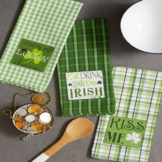 DII&reg; St Patty's Day Embroidered Dishtowels, 3ct. {9}