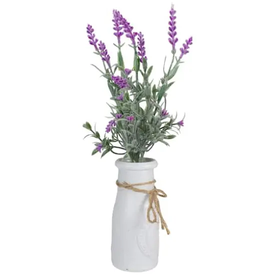 13'' Artificial Lavender Arrangement in Milk Bottle {4}