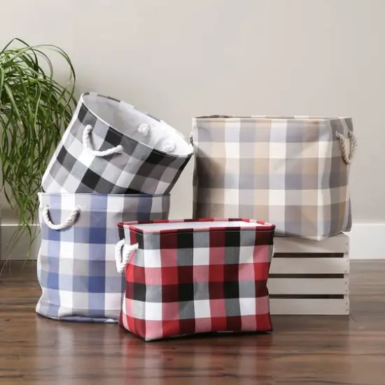 DII&reg; Large Tri Color Rectangular Bin Cardinal Red {7}