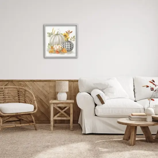 Stupell Industries Patterned Pumpkins Autumn Harvest Framed Giclee Art Gray {3}