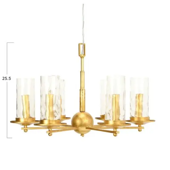 Hello Honey&reg; Antiqued Gold 6-Light Chandelier {5}