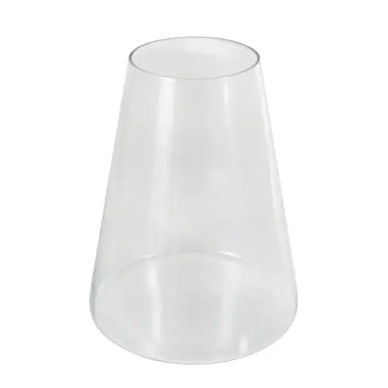 12.5" Clear Wide Cone-Shaped Glass Vase {1}