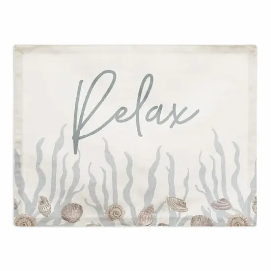 Relax Shell & Coral Border Cotton Twill Placemat Blush/Blue/White {1}