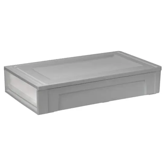 IRIS&reg; 27.5qt. Gray & Clear Underbed Storage Drawer {1}