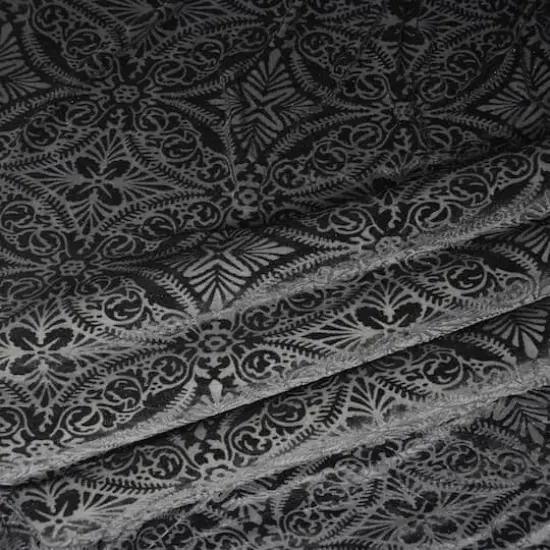 Feldman Black Design Velvet Fabric {1}