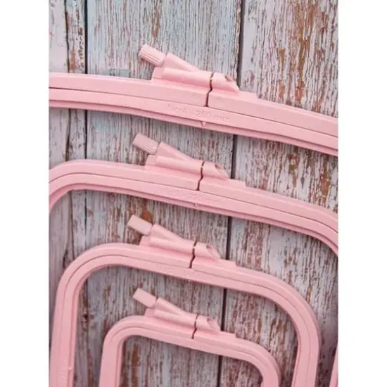 Nurge Plastic Square Hoop Pastel Pink {4}
