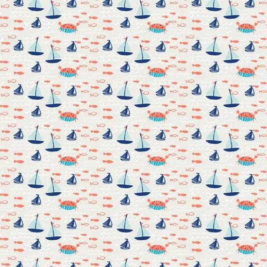 Springs Creative Products Love the Sea Crabby Fish Fabric {3}
