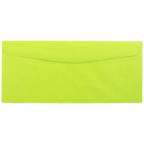 JAM Paper 4" x 9.5" Colored Business Window Envelopes, 50ct. Ultra Lime Green {4}