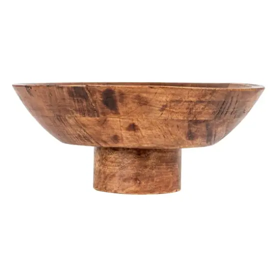 Hello Honey&reg; 11.5" Walnut Mango Wood Footed Bowl {10}