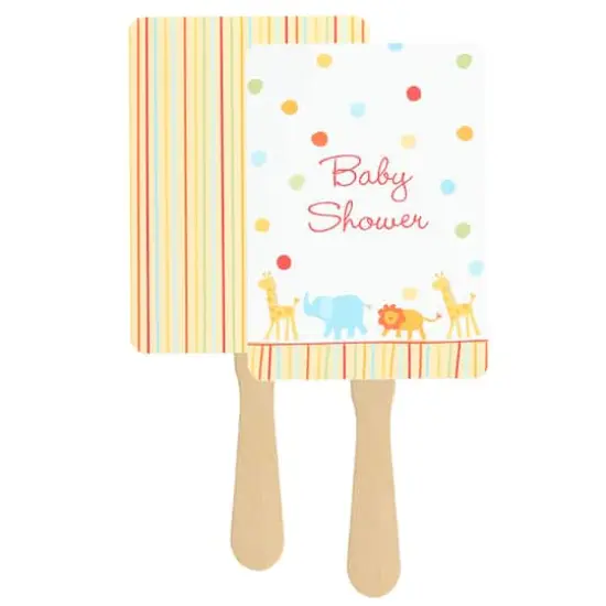 Hortense B. Hewitt Co. Jungle Animals Baby Shower Favor Fans, 12ct.  {1}