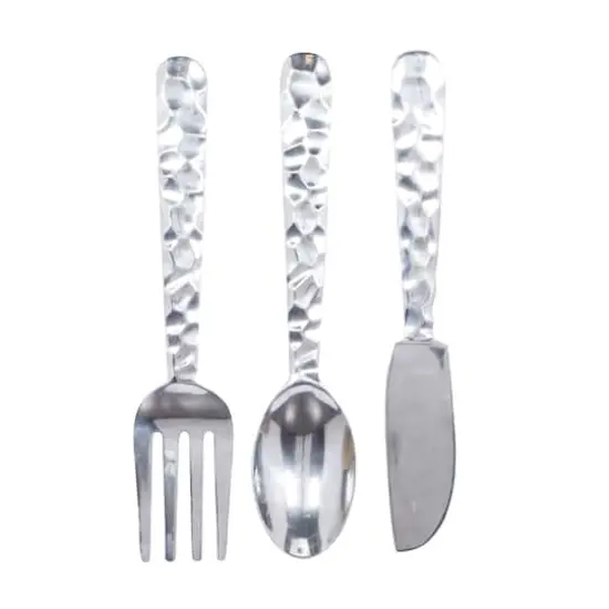 36" Silver Aluminum Traditional Wall D&eacute;cor Set, 3ct. {1}