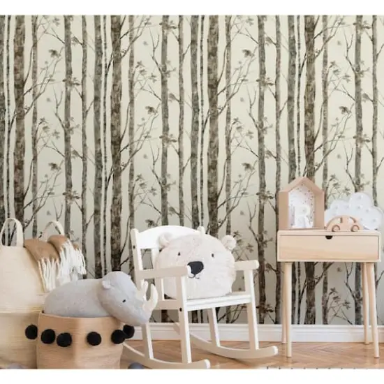 RoomMates Trees Peel & Stick Wallpaper Brown and taupe {4}