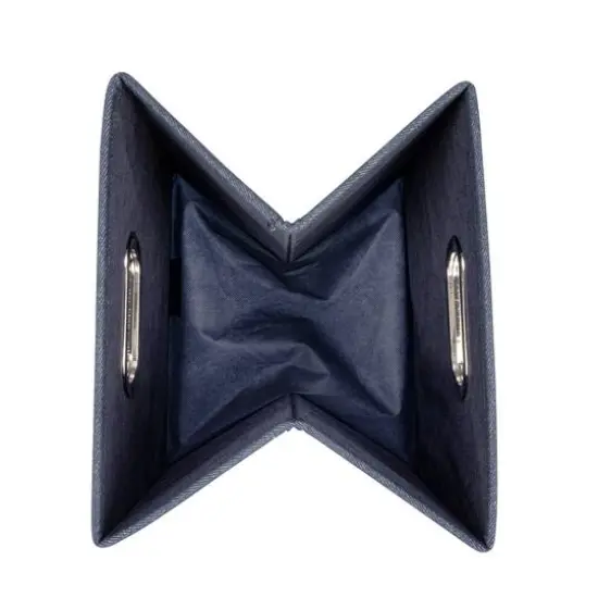 Household Essentials 11.5" Denim Blue Collapsible Cotton Blend Cube Storage Box with Lid, 2ct. {9}