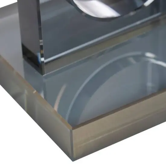 6" Silver Crystal Geometric Square Bookends with Circle Cut Outs Set {8}