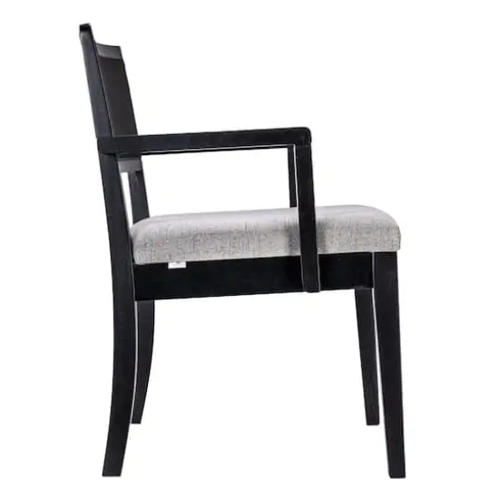 Hello Honey® 2.5ft. Crawford Mid-Century Modern Solid Wood Black Arm Chair {8}