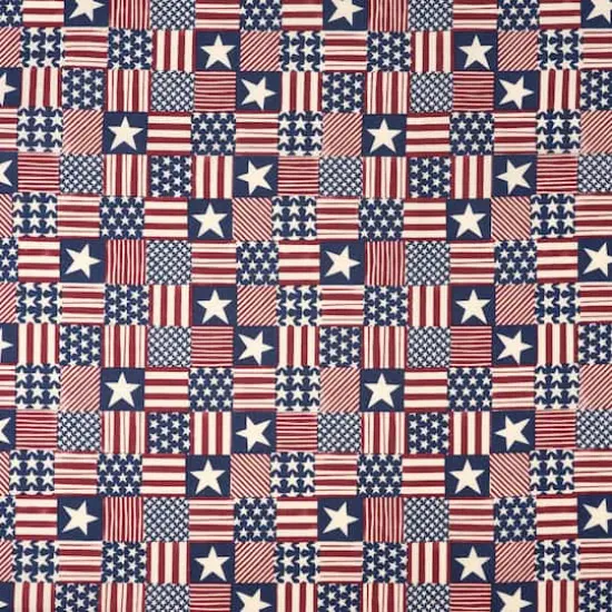 SINGER Patch Stars Stripes Cotton Fabric {1}