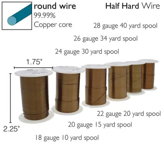 The Beadsmith&reg; Wire Elements&trade; Tarnish Resistant Medium Temper Assorted Gauge Wire Spools, 12ct. Vintage Bronze {8}