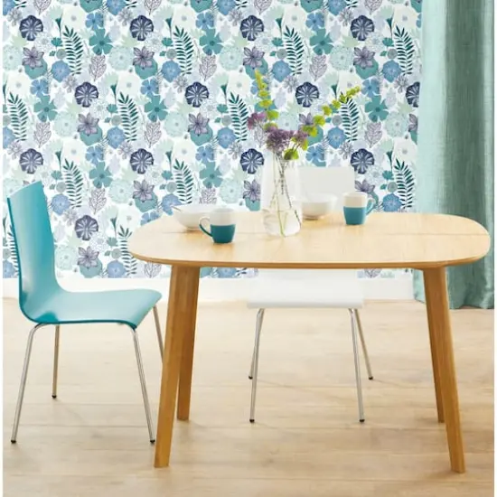 RoomMates Perennial Blooms Peel & Stick Wallpaper Blue {6}