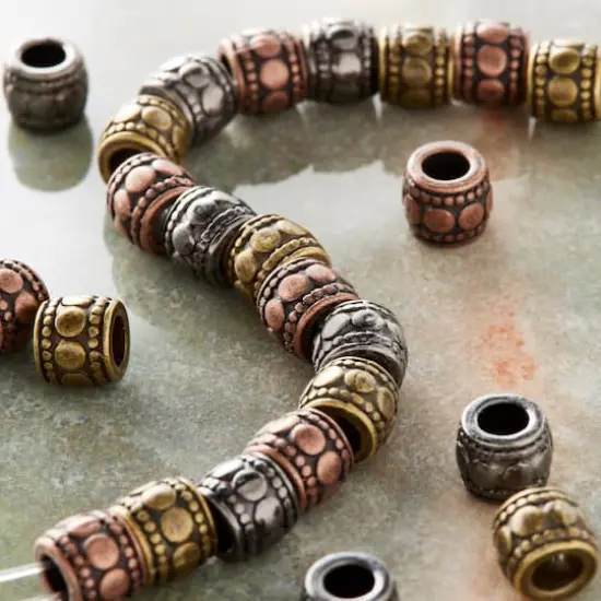 Carved Metal Drum Beads, 7mm by Bead Landing&trade; {3}