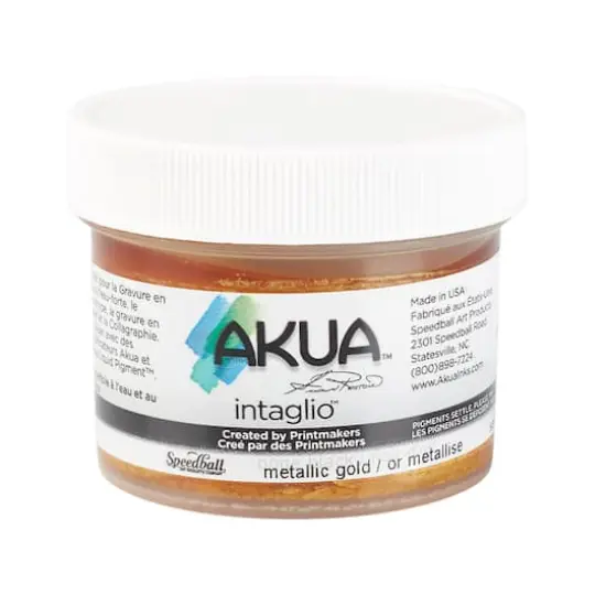 Speedball&reg; Akua&trade; Intaglio&trade; Ink, 2oz. Metallic Gold {1}