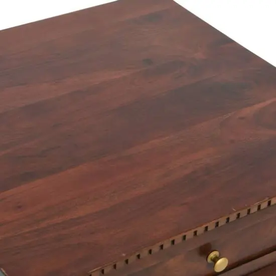 Hello Honey® 25" Maxwelton Solid Wood End Table with Drawer Dark Chestnut {10}