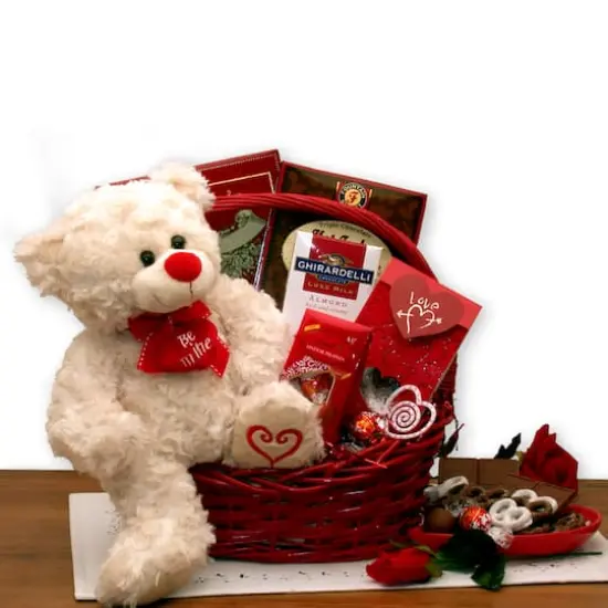 Say You'll Be mine Valentine Gift Basket {1}