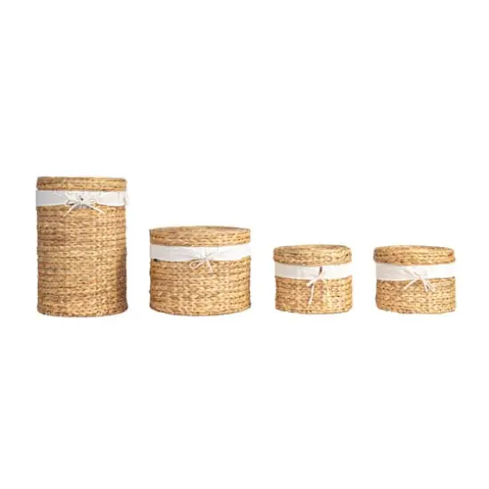 Hello Honey&reg; Natural Brown Serene Hyacinth Basket Set with Lids {8}
