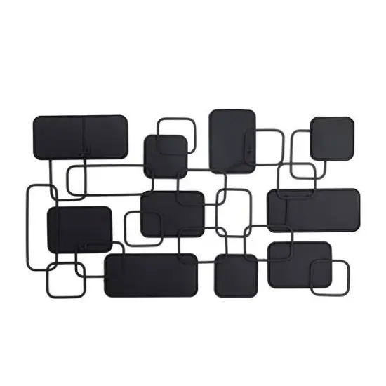 Black Modern Abstract Wall Mirror, 45" x 1" x 26" {5}